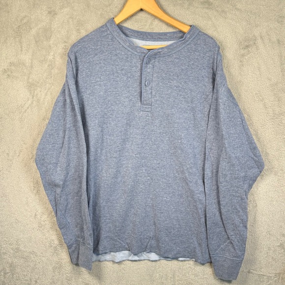 L.L. Bean Other - L.L. Bean River Driver Shirt Men XXL Blue L/S Henley Wool Blend Two-Layer Basic